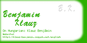 benjamin klauz business card
