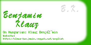 benjamin klauz business card